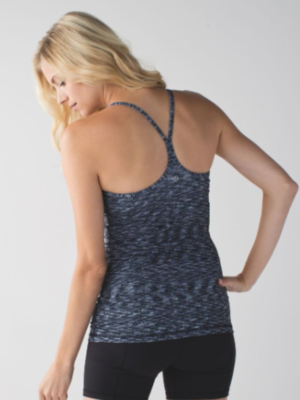 Lululemon Power Y Tank *Luon Dramatic Static White Black size 4 (XS/S)